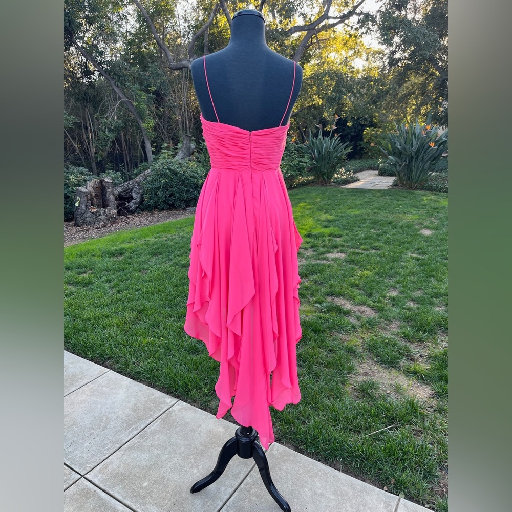 Aqua high-low asymmetrical chiffon dress - size 6 - Picture 4 of 4
